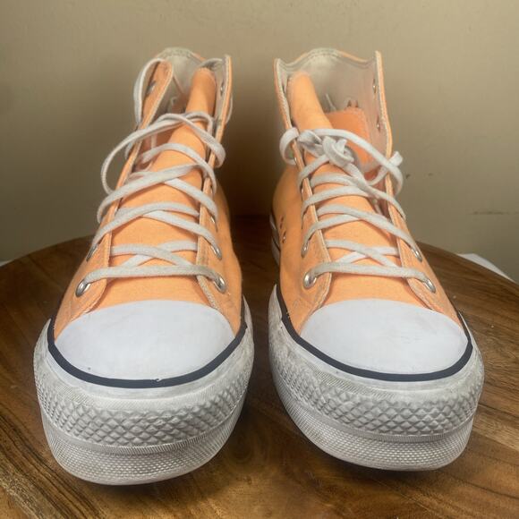 Converse Chuck Taylor AllStar Lift Platform Orange Womens Size 11 High Top Shoes - Picture 5 of 11